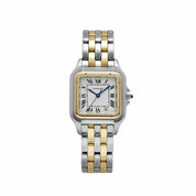 Cartier Panthere W250285E 'Ladies' Two Row Midsize Stainless Steel Yellow Gold White Dial Quartz