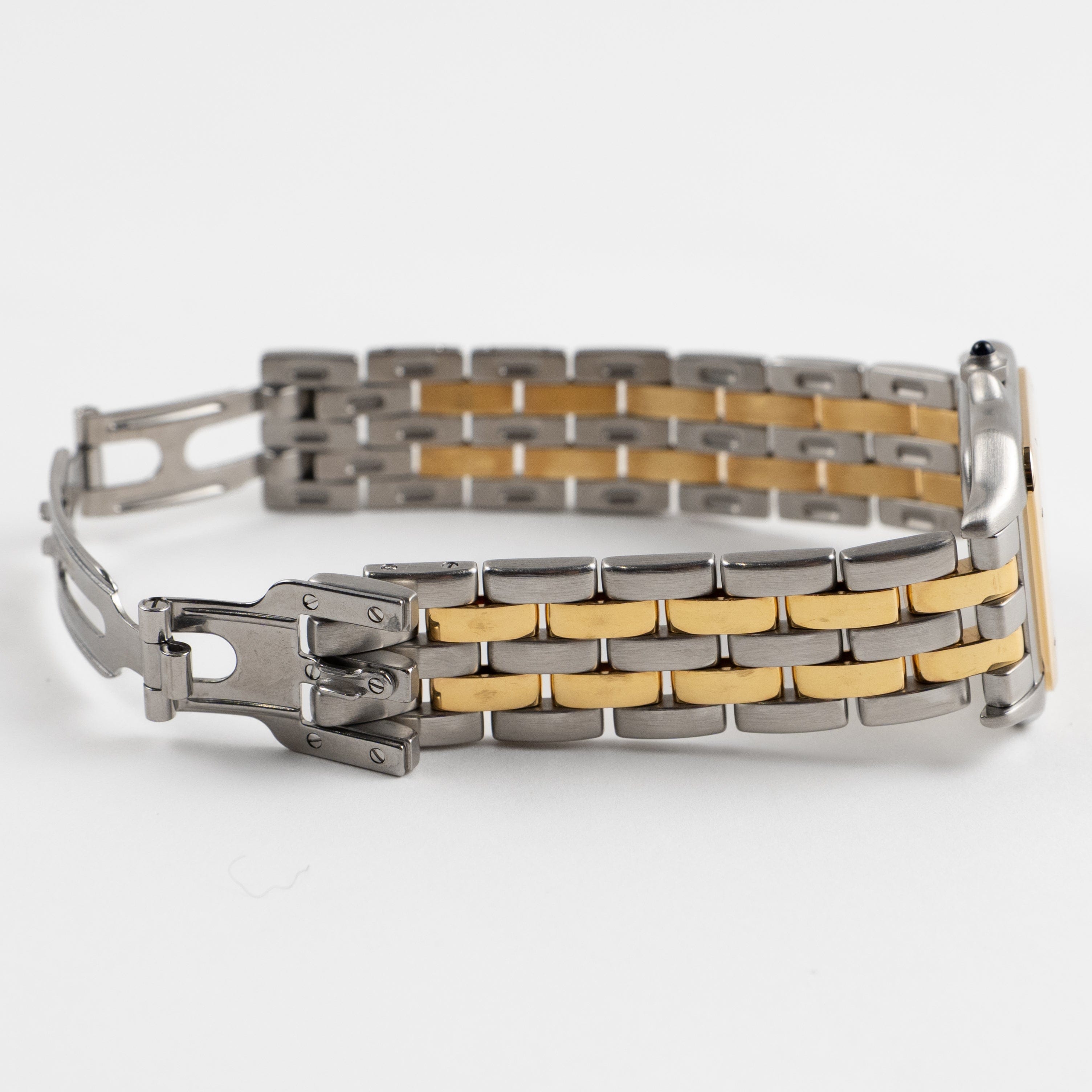 Cartier Panthere W250285E 'Ladies' Two Row Midsize Stainless Steel Yellow Gold White Dial Quartz