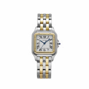Cartier Panthere W250285E 'Ladies' Two Row Midsize Stainless Steel Yellow Gold White Dial Quartz