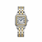 Cartier Panthere W250285E 'Ladies' Two Row Midsize Stainless Steel Yellow Gold White Dial Quartz