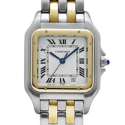 Cartier Panthere W250285E 'Ladies' Two Row Midsize Stainless Steel Yellow Gold White Dial Quartz