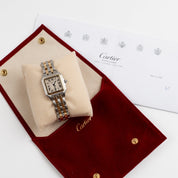 Cartier Panthere W25029B6 'Ladies' Two Row Stainless Steel Yellow Gold White Dial Quartz