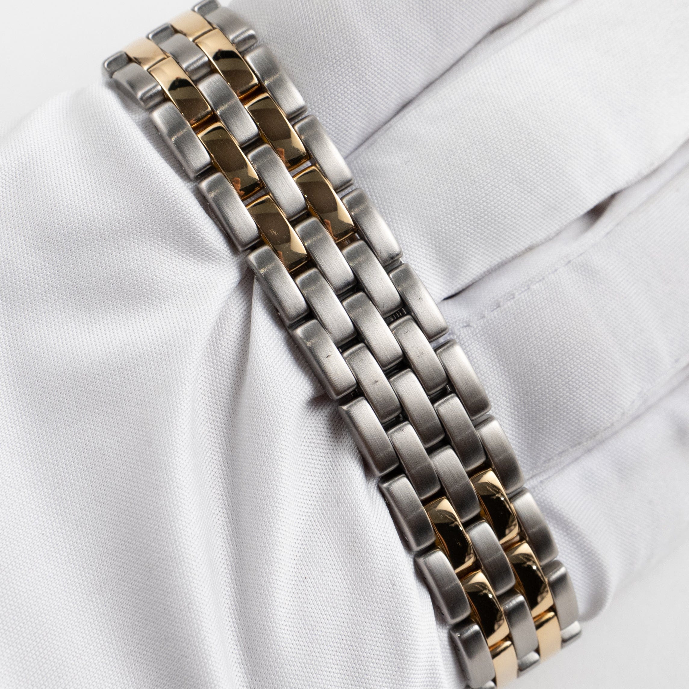 Cartier Panthere W25029B6 'Ladies' Two Row Stainless Steel Yellow Gold White Dial Quartz