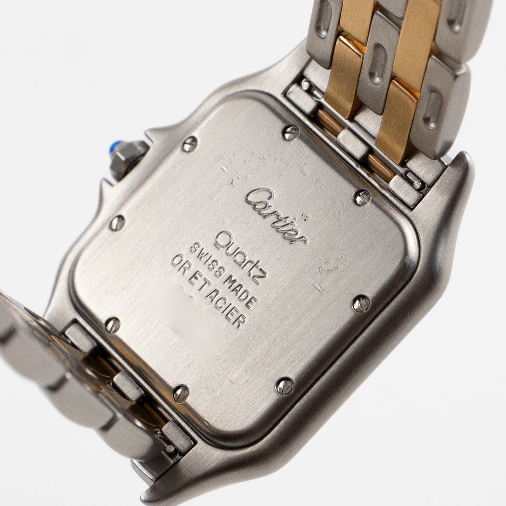 Cartier Panthere W25029B6 'Ladies' Two Row Stainless Steel Yellow Gold White Dial Quartz