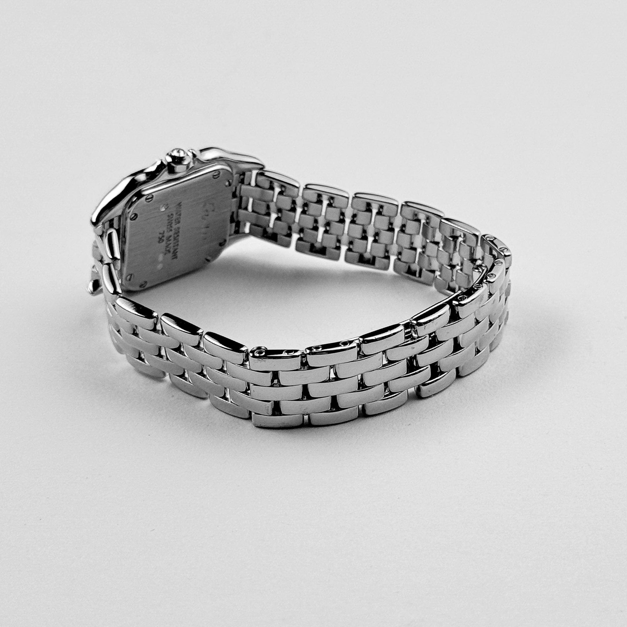Cartier Panthere WF3091F3 'Ladies' White Gold White Dial Diamond Bezel