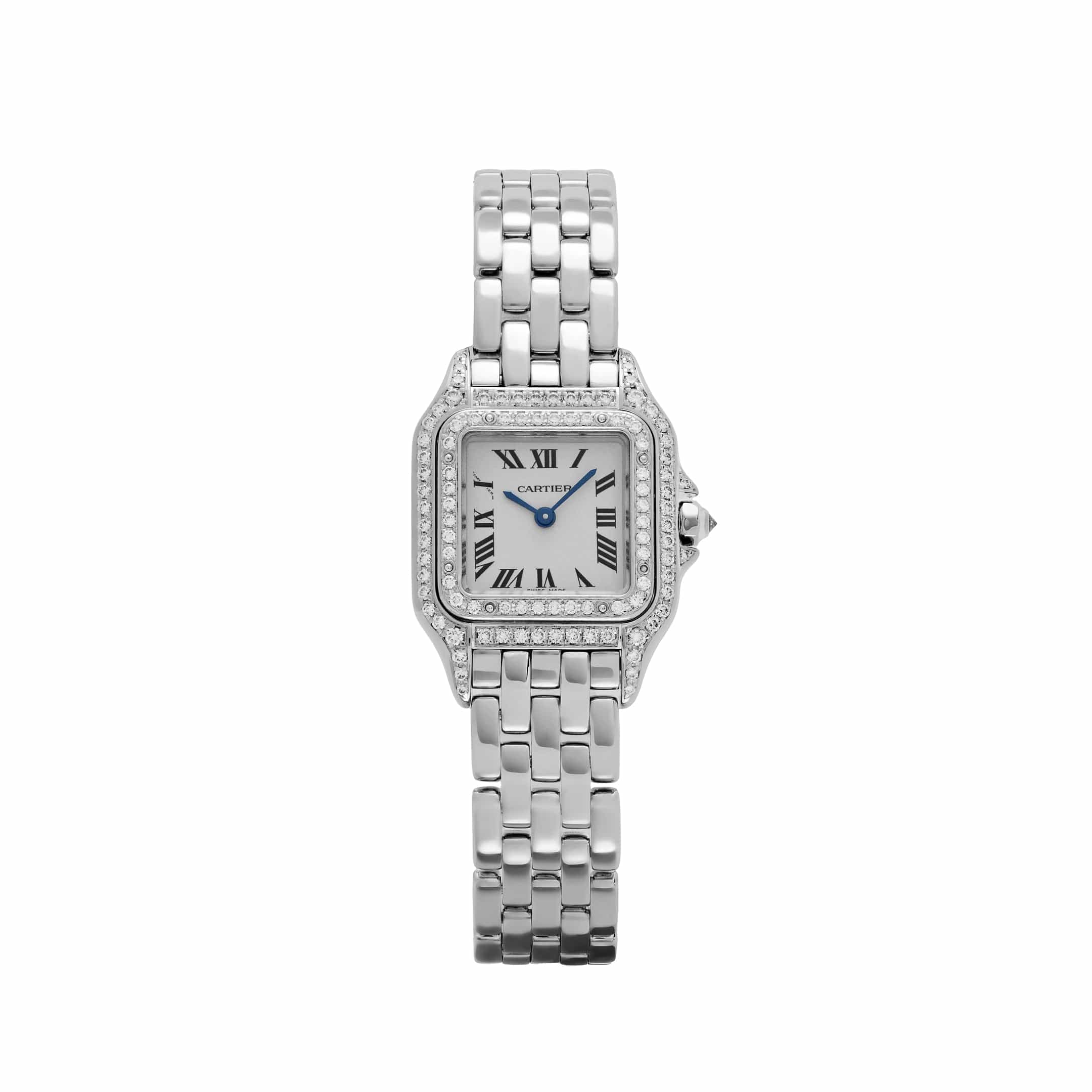 Cartier Panthere WF3091F3 'Ladies' White Gold White Dial Diamond Bezel