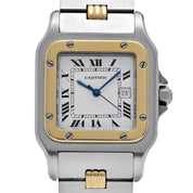 Cartier Santos Carrée 2961 Yellow Gold Stainless Steel White Dial