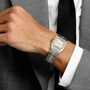 Cartier Santos Carrée 2961 Yellow Gold Stainless Steel White Dial