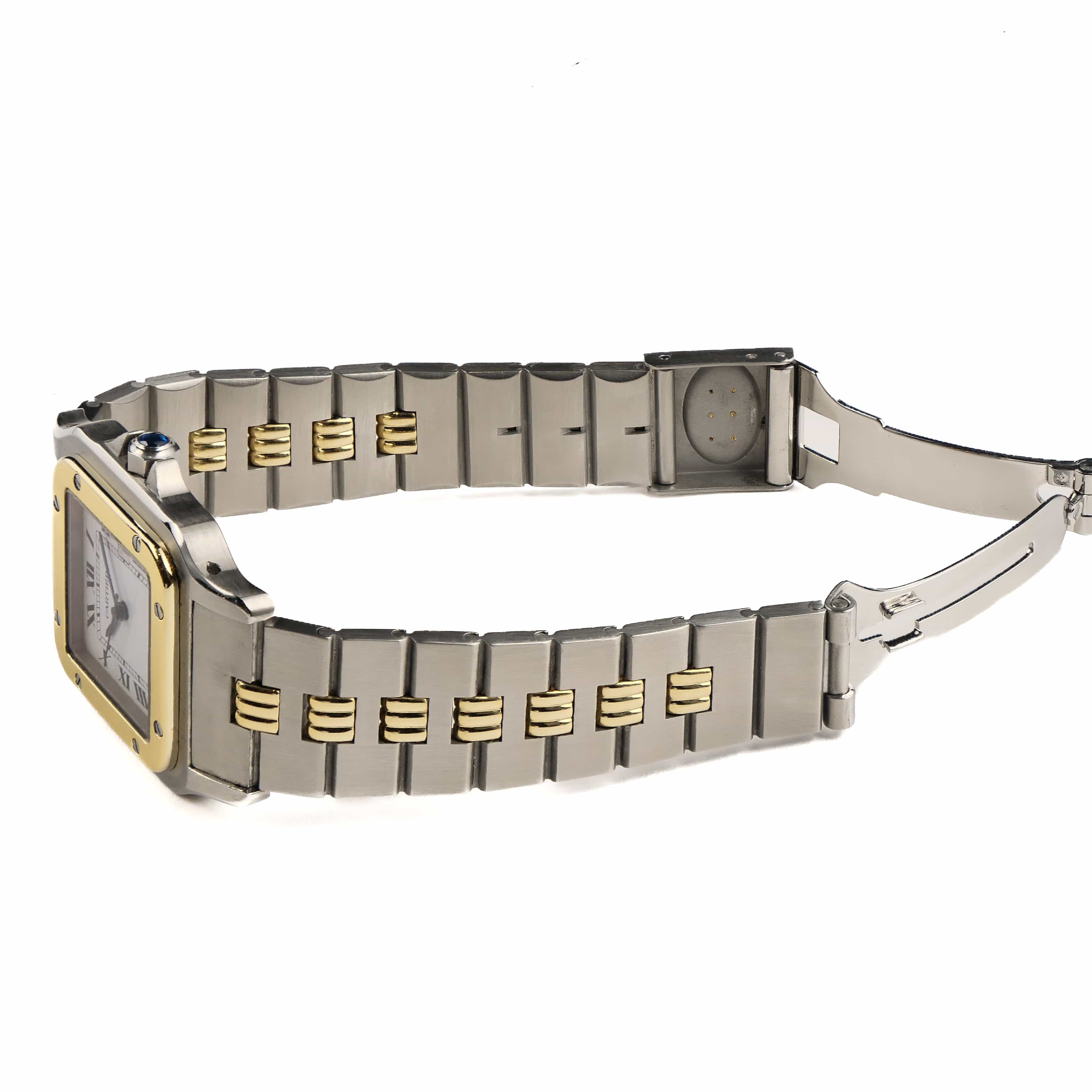 Cartier Santos Carrée 2961 Yellow Gold Stainless Steel White Dial