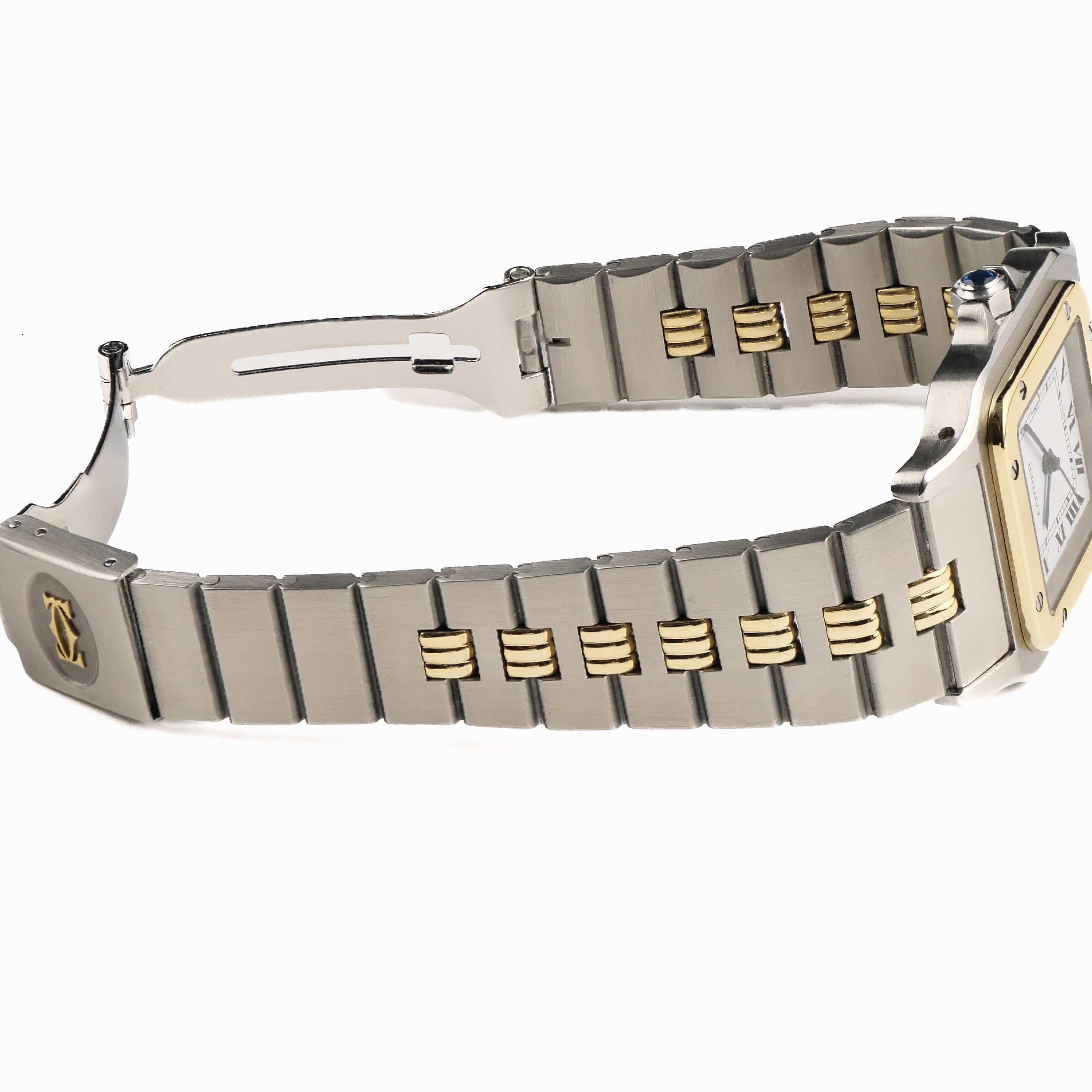 Cartier Santos Carrée 2961 Yellow Gold Stainless Steel White Dial