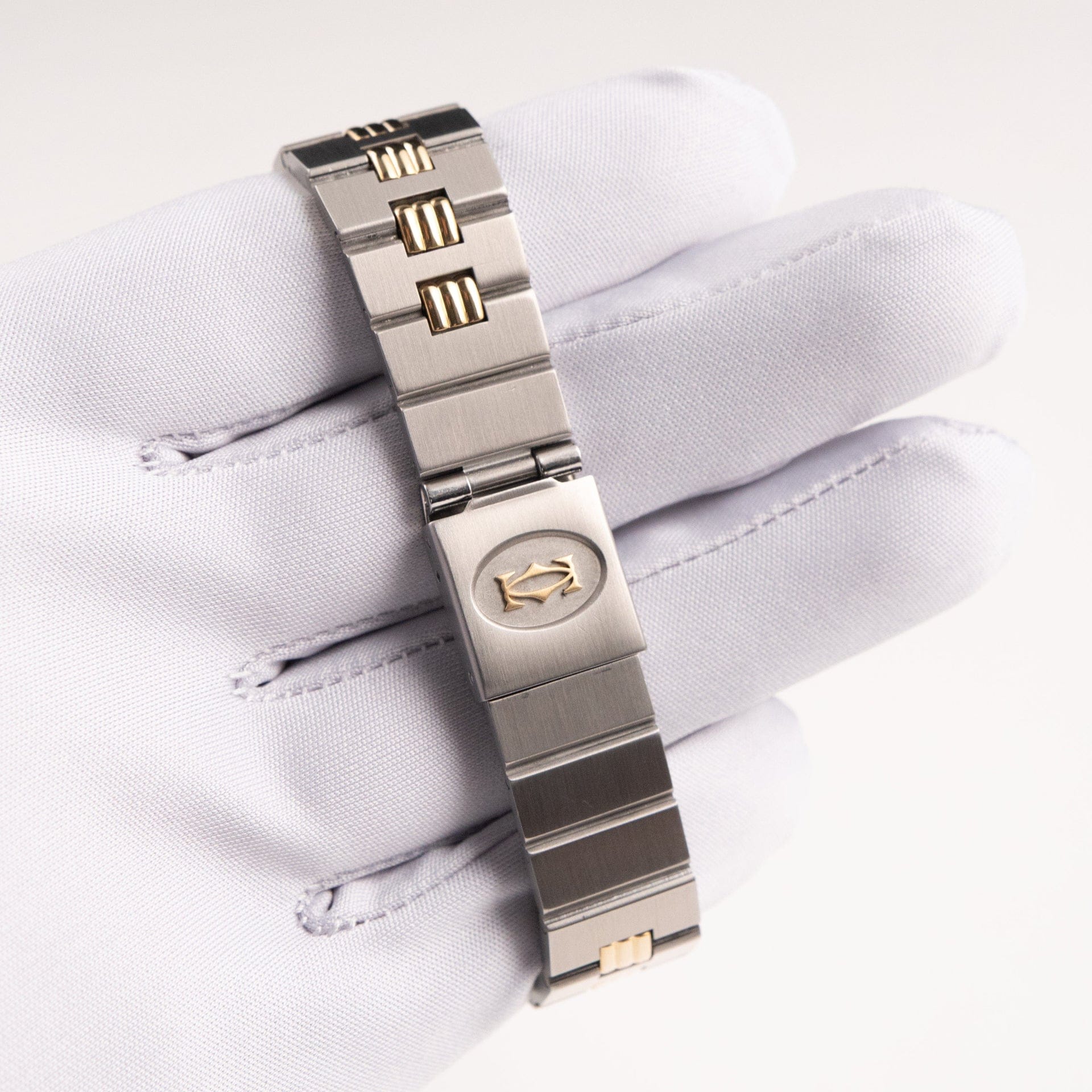 Cartier Santos Carrée 2961 Yellow Gold Stainless Steel White Dial