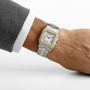 Cartier Santos Carrée 2961 Yellow Gold Stainless Steel White Dial