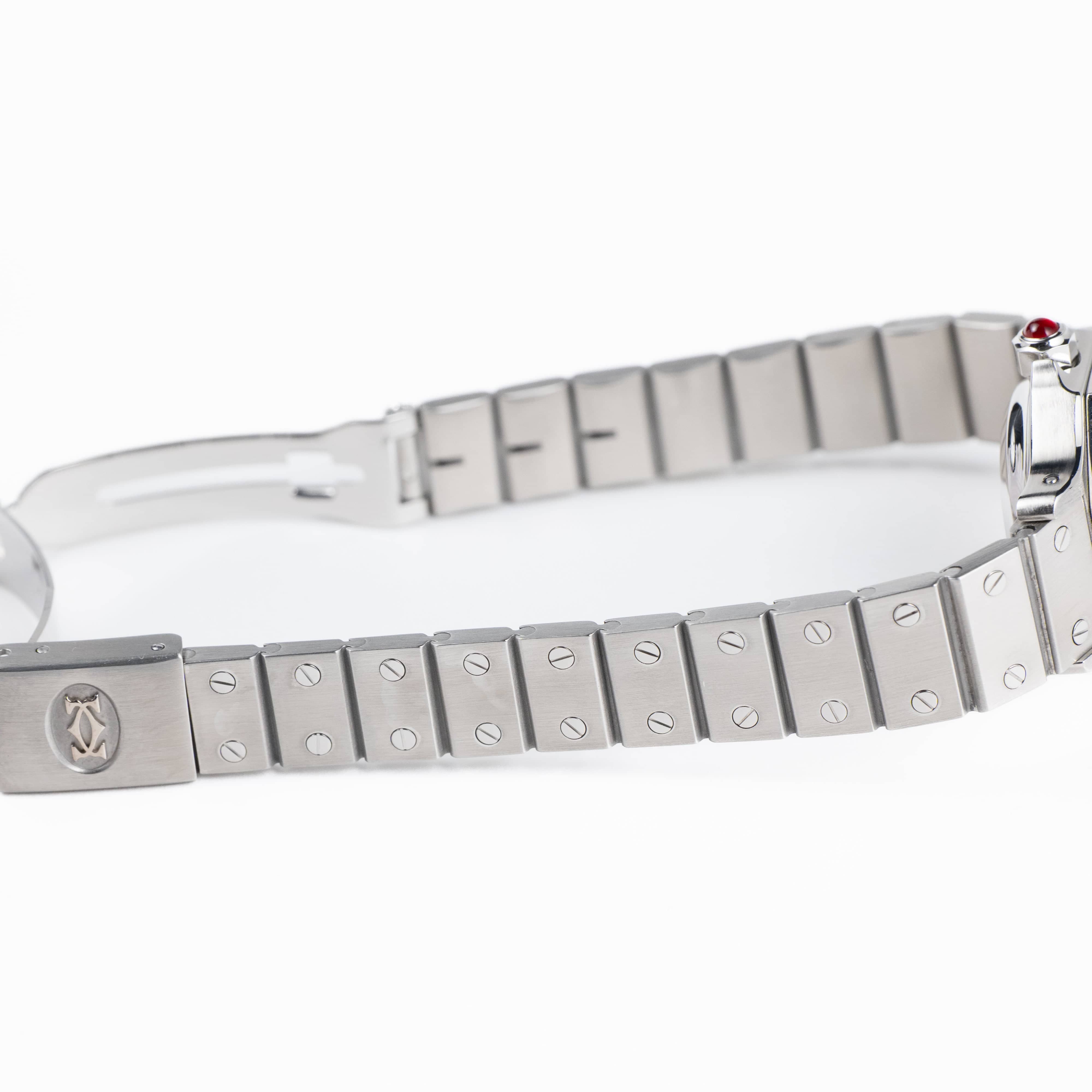 Cartier Santos Octagon 0906 Stainless Steel Burgundy Dial Quartz