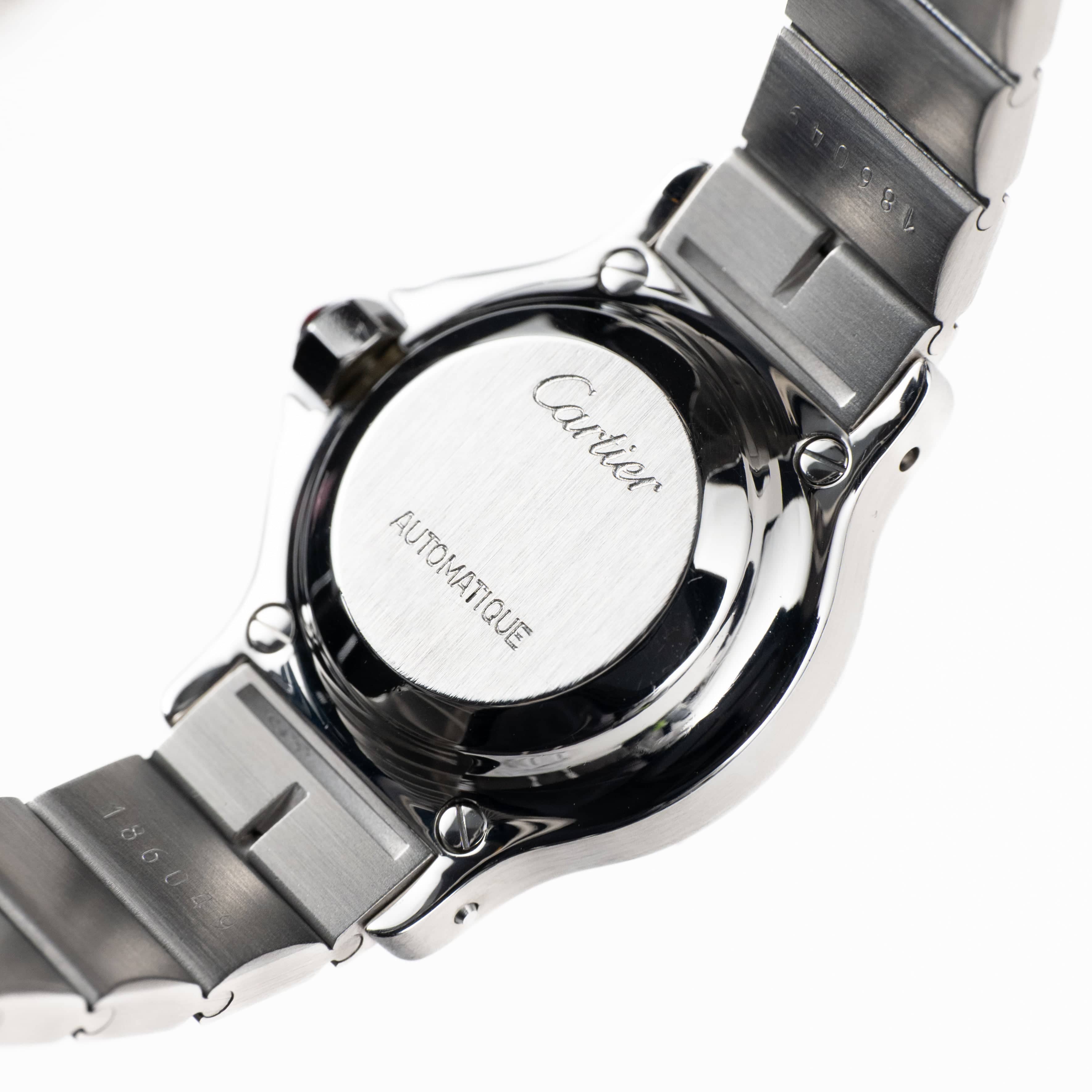 Cartier Santos Octagon 0906 Stainless Steel Burgundy Dial Quartz