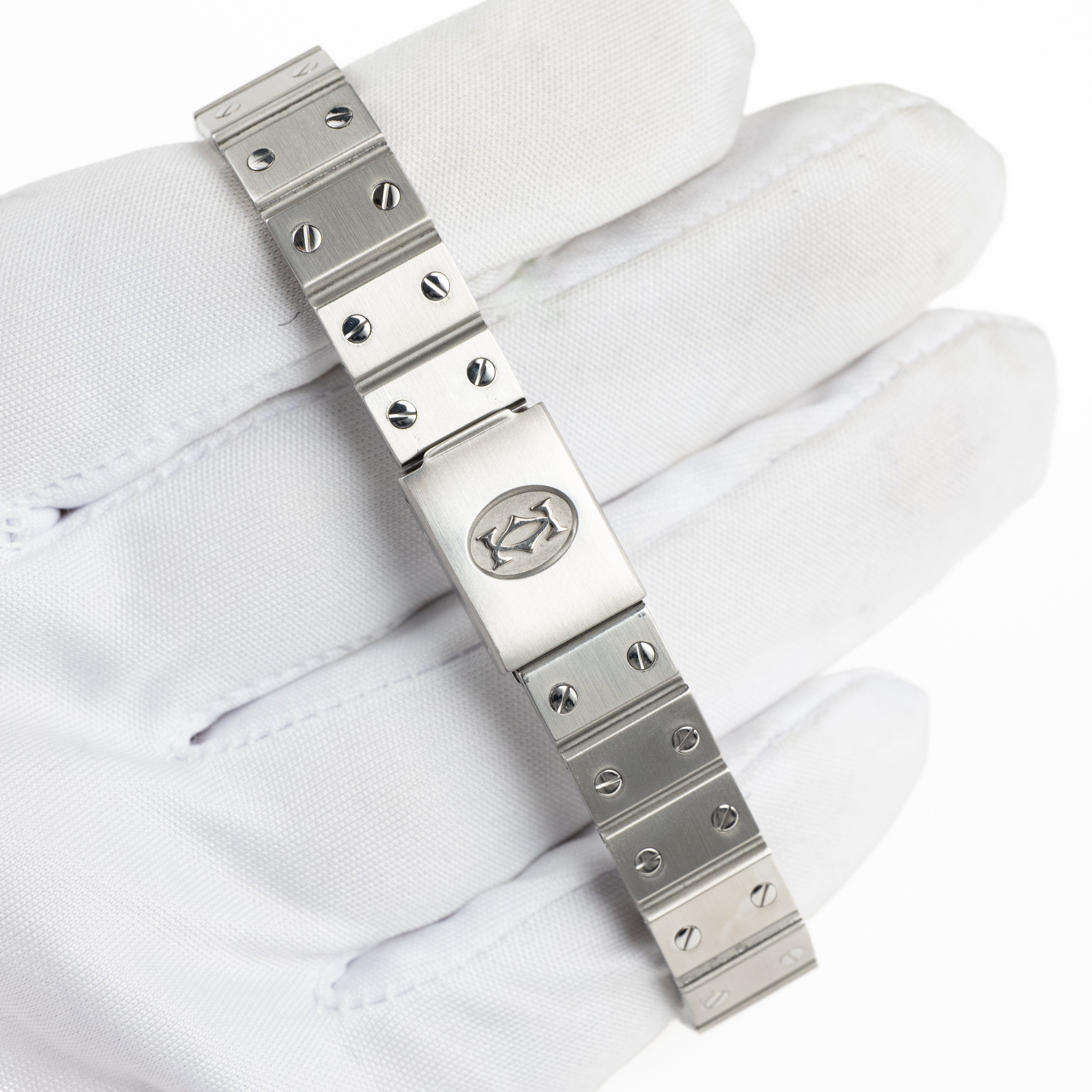 Cartier Santos Octagon 0906 Stainless Steel Burgundy Dial Quartz