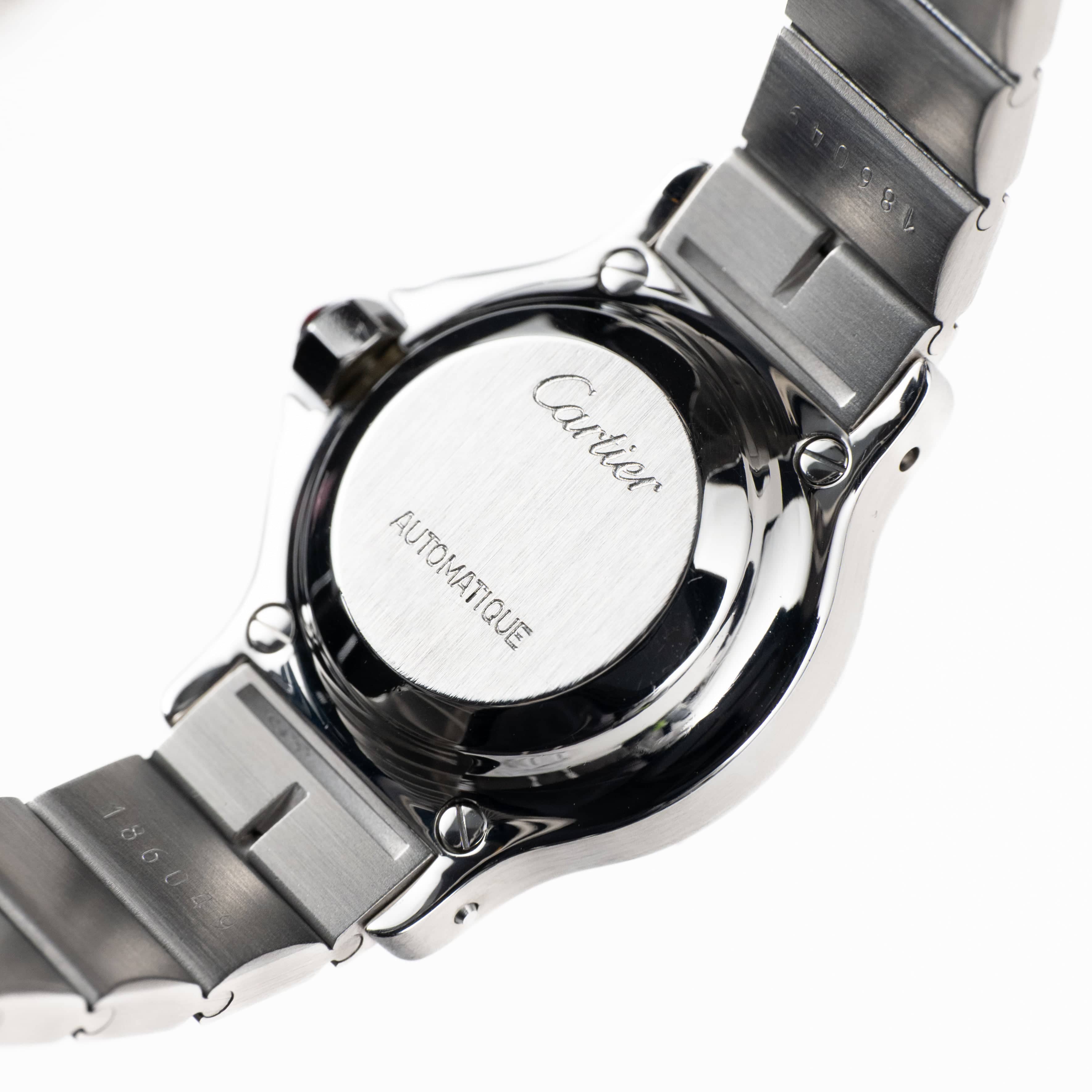 Cartier Santos Octagon 0906 Stainless Steel Burgundy Dial Quartz