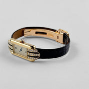Cartier Tank Allongée 1380 Yellow Gold Ivory Dial Diamond Bezel Quartz