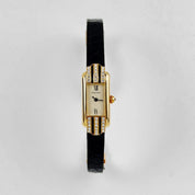 Cartier Tank Allongée 1380 Yellow Gold Ivory Dial Diamond Bezel Quartz