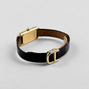 Cartier Tank Allongée 1380 Yellow Gold Ivory Dial Diamond Bezel Quartz