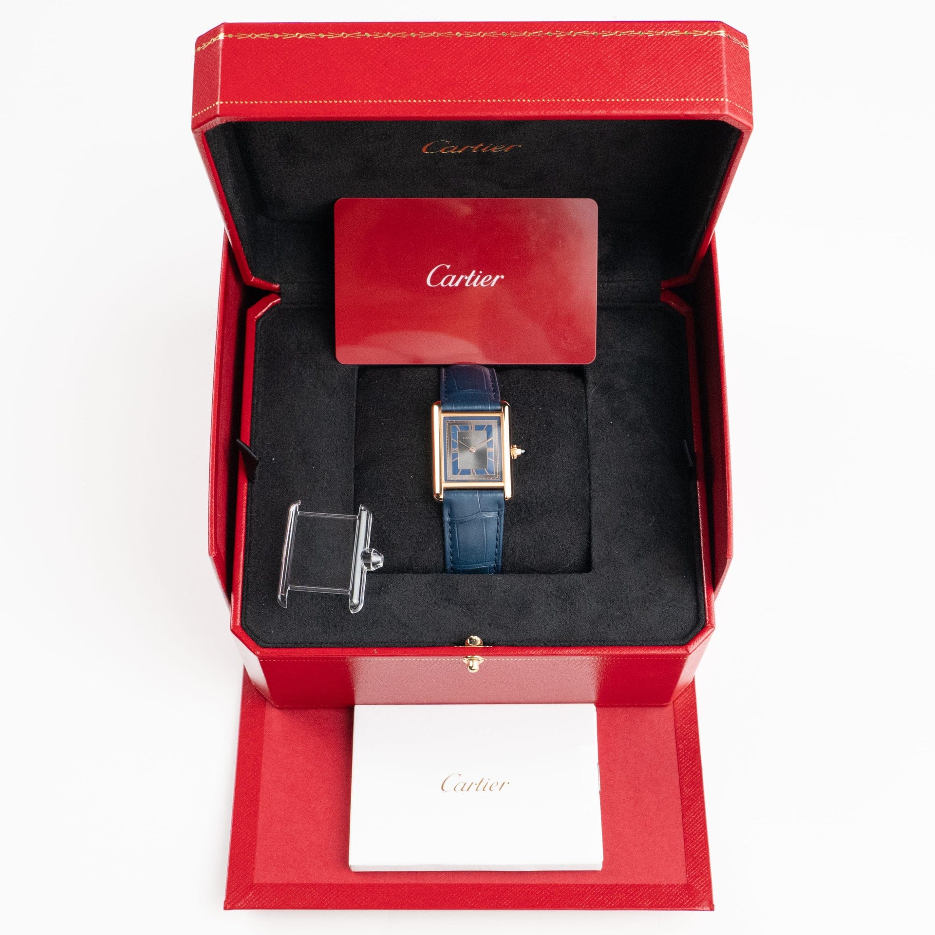 Cartier Tank Louis LM WGTA0058 Rose Gold Silvery-Blue Dial (2022)