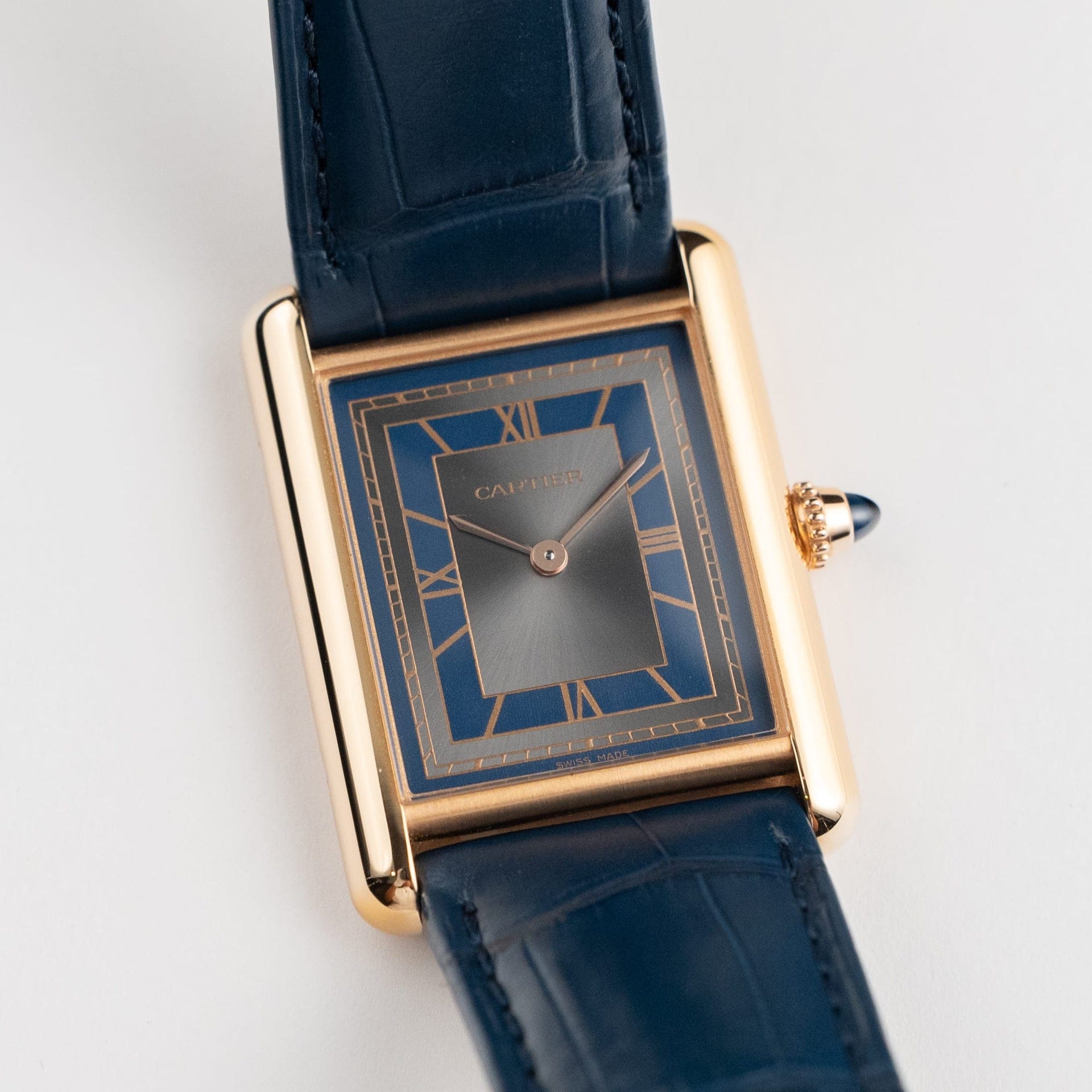 Cartier Tank Louis LM WGTA0058 Rose Gold Silvery-Blue Dial (2022)