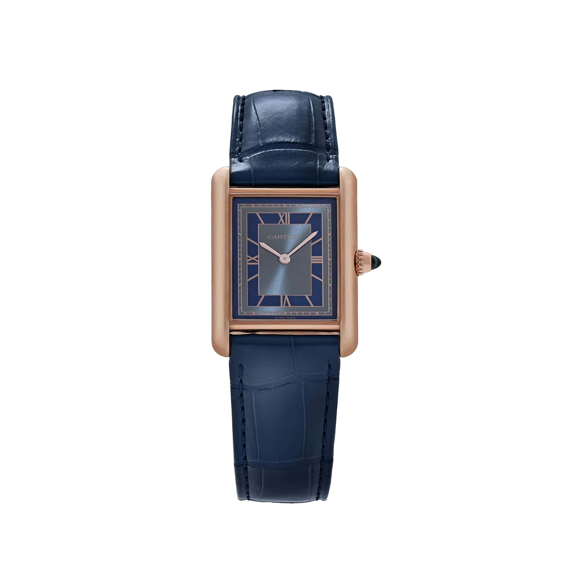 Cartier Tank Louis LM WGTA0058 Rose Gold Silvery-Blue Dial (2022)