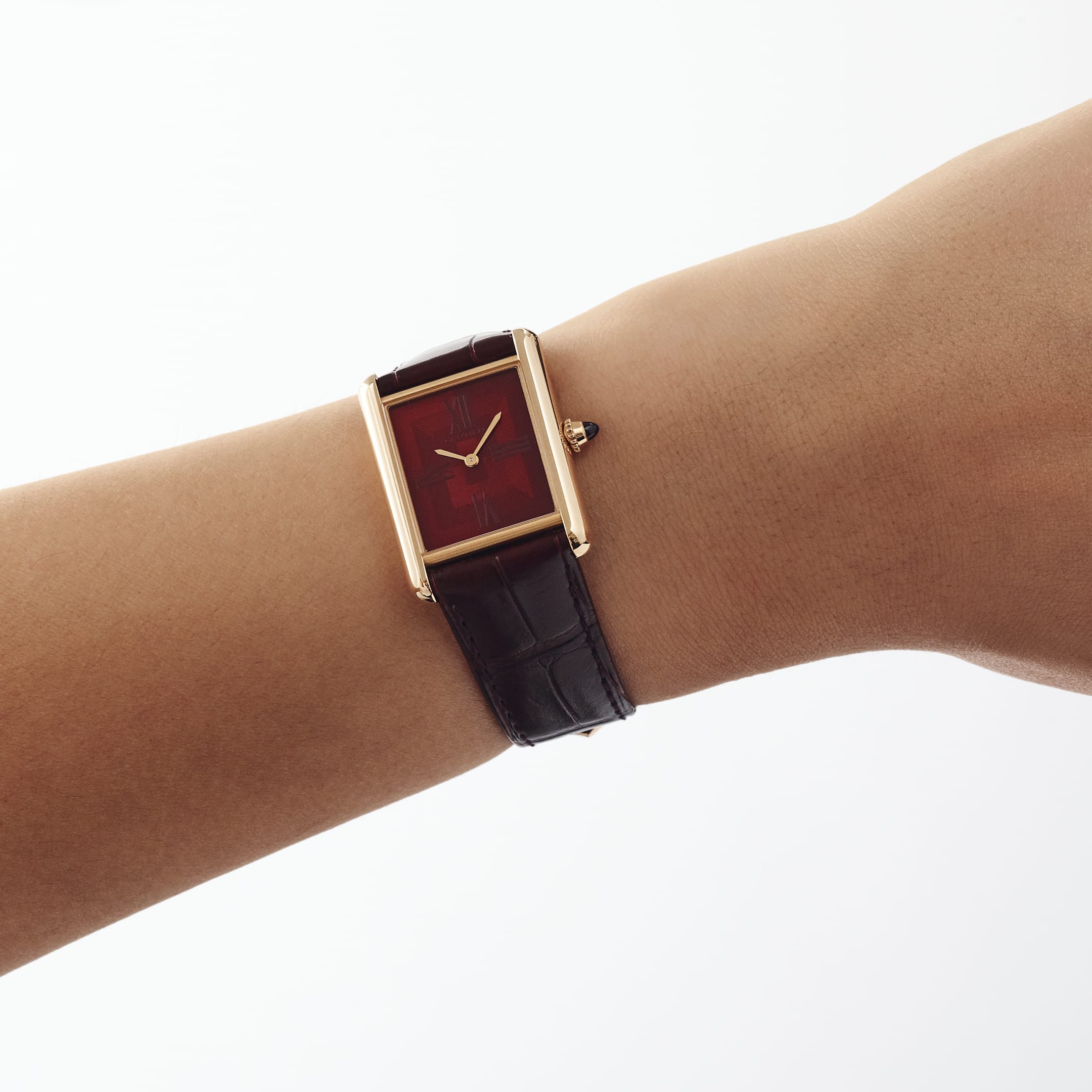 Cartier Tank Louis LM WGTA0093 Yellow Gold Red Dial (2022)