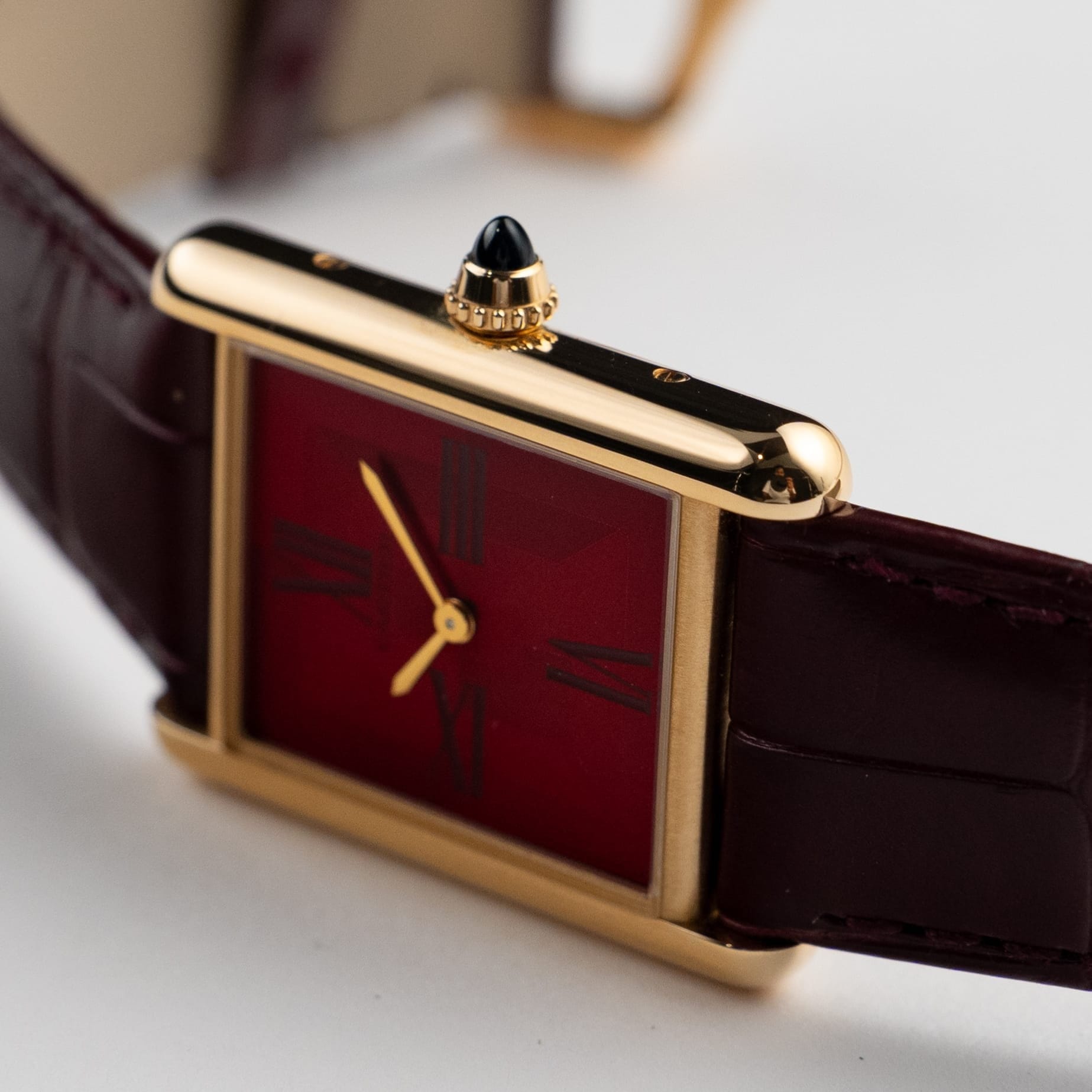 Cartier Tank Louis LM WGTA0093 Yellow Gold Red Dial (2022)