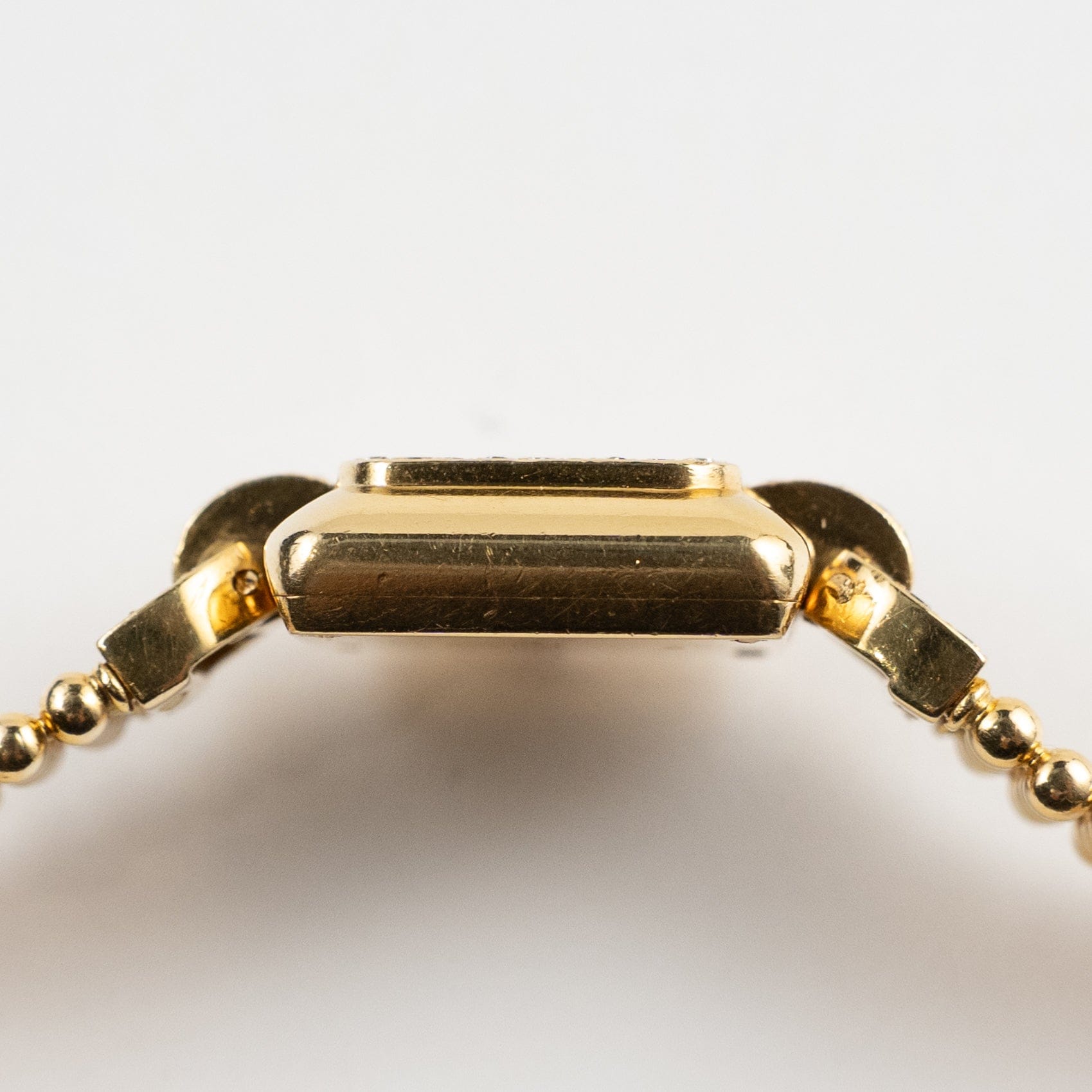 Cartier Trocadéro Vintage 'Ladies' Yellow Gold White Dial Diamond Bezel