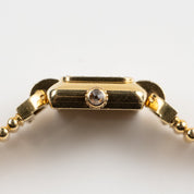 Cartier Trocadéro Vintage 'Ladies' Yellow Gold White Dial Diamond Bezel