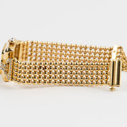 Cartier Trocadéro Vintage 'Ladies' Yellow Gold White Dial Diamond Bezel