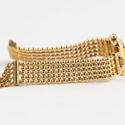Cartier Trocadéro Vintage 'Ladies' Yellow Gold White Dial Diamond Bezel