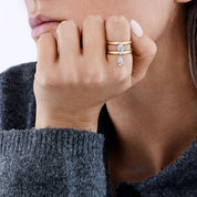 Celestia Diamond Double Drop Ring