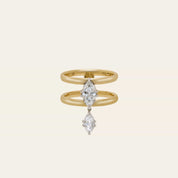 Celestia Diamond Double Drop Ring