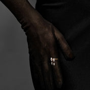 Celestia Diamond Drop Ring in White Gold
