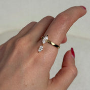 Celestia Diamond Drop Ring in Yellow Gold