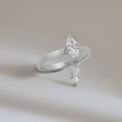 Celestia Diamond Drop Ring in White Gold