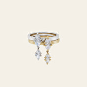 Celestia Diamond Drop Ring in White Gold