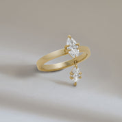 Celestia Diamond Drop Ring in Yellow Gold