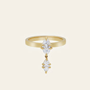 Celestia Diamond Drop Ring in Yellow Gold