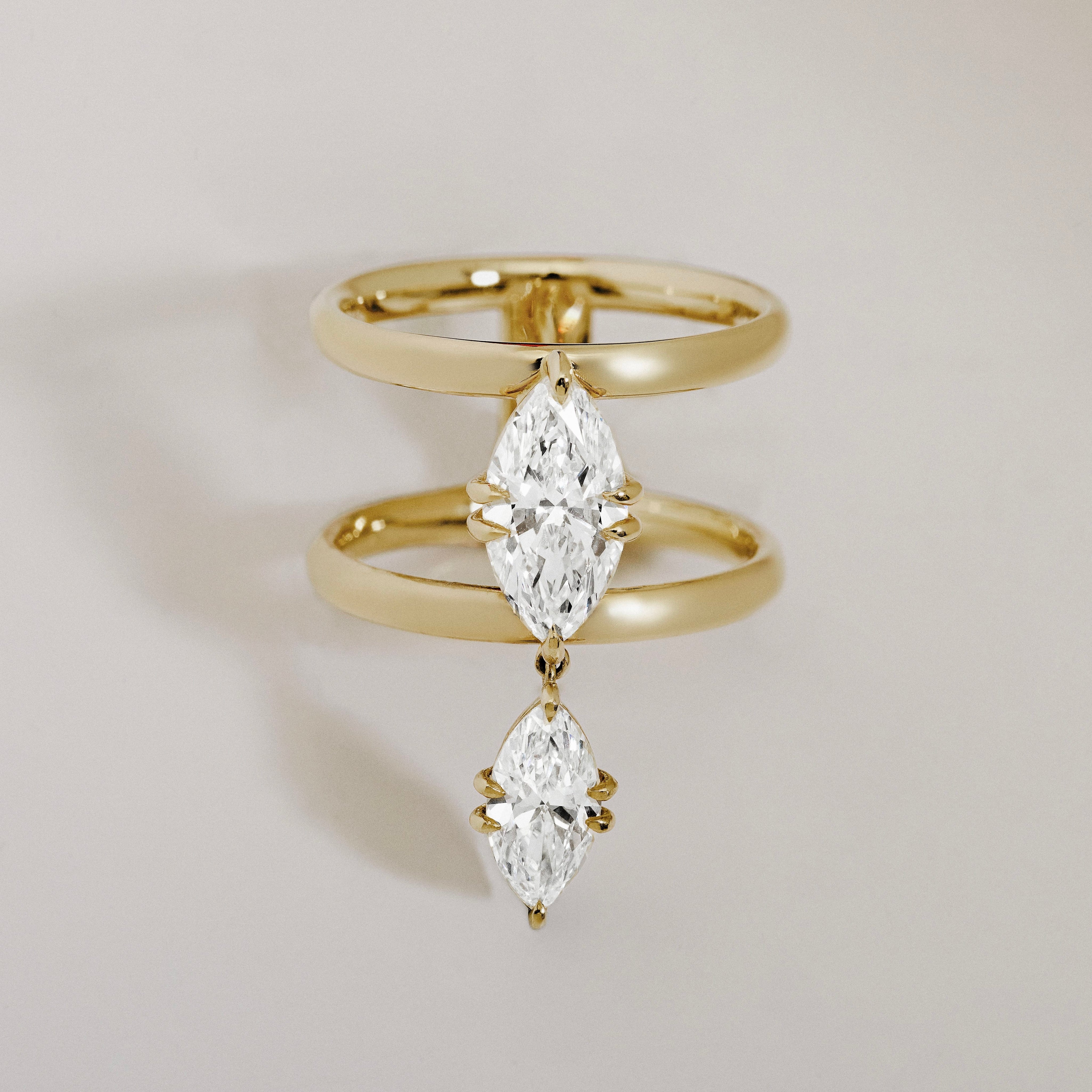 Celestia Double Drop Ring