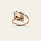 Champagne Diamond Halo Ring