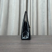 Chanel Nano Kelly Shopper Black Shiny Aged Quilted Calfskin Brushed Gold Hardware