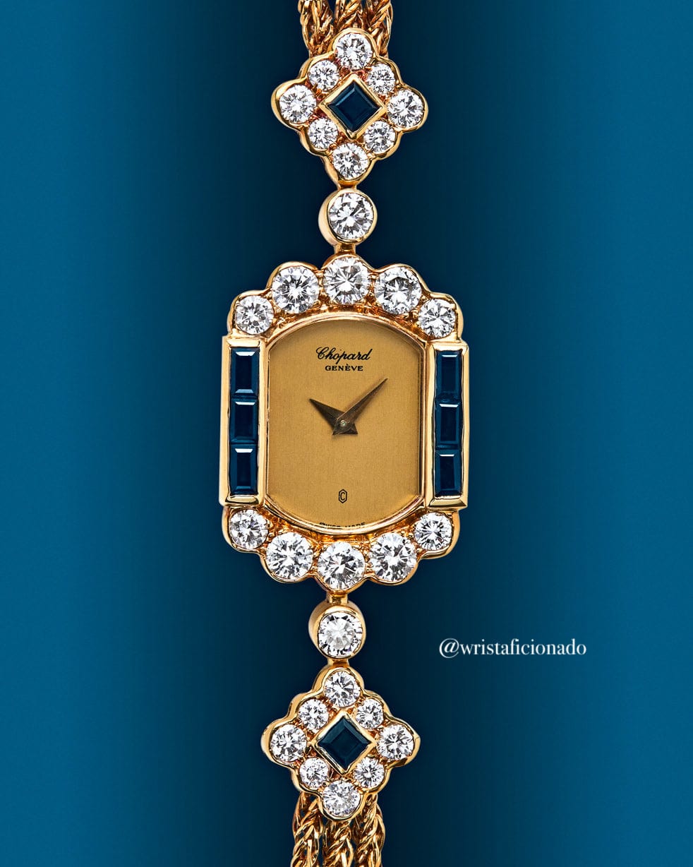 Chopard Vintage 'Ladies' Yellow Gold Blue Sapphire Diamond Watch