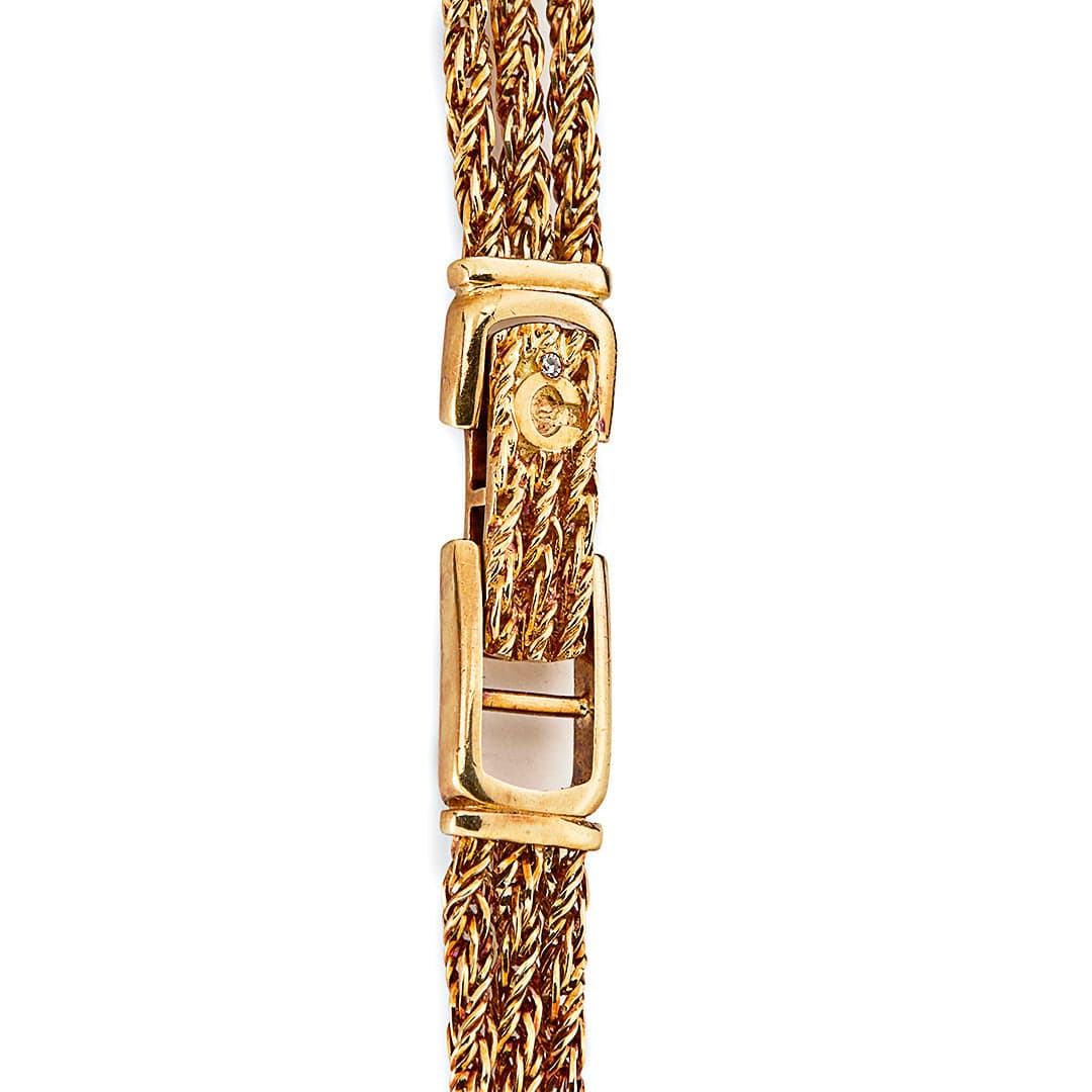 Luxury Watch Chopard Vintage Yellow Gold Blue Sapphire Diamond Watch Wrist Aficionado