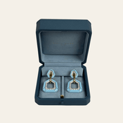 David Webb Bamboo Earrings in Blue Enamel
