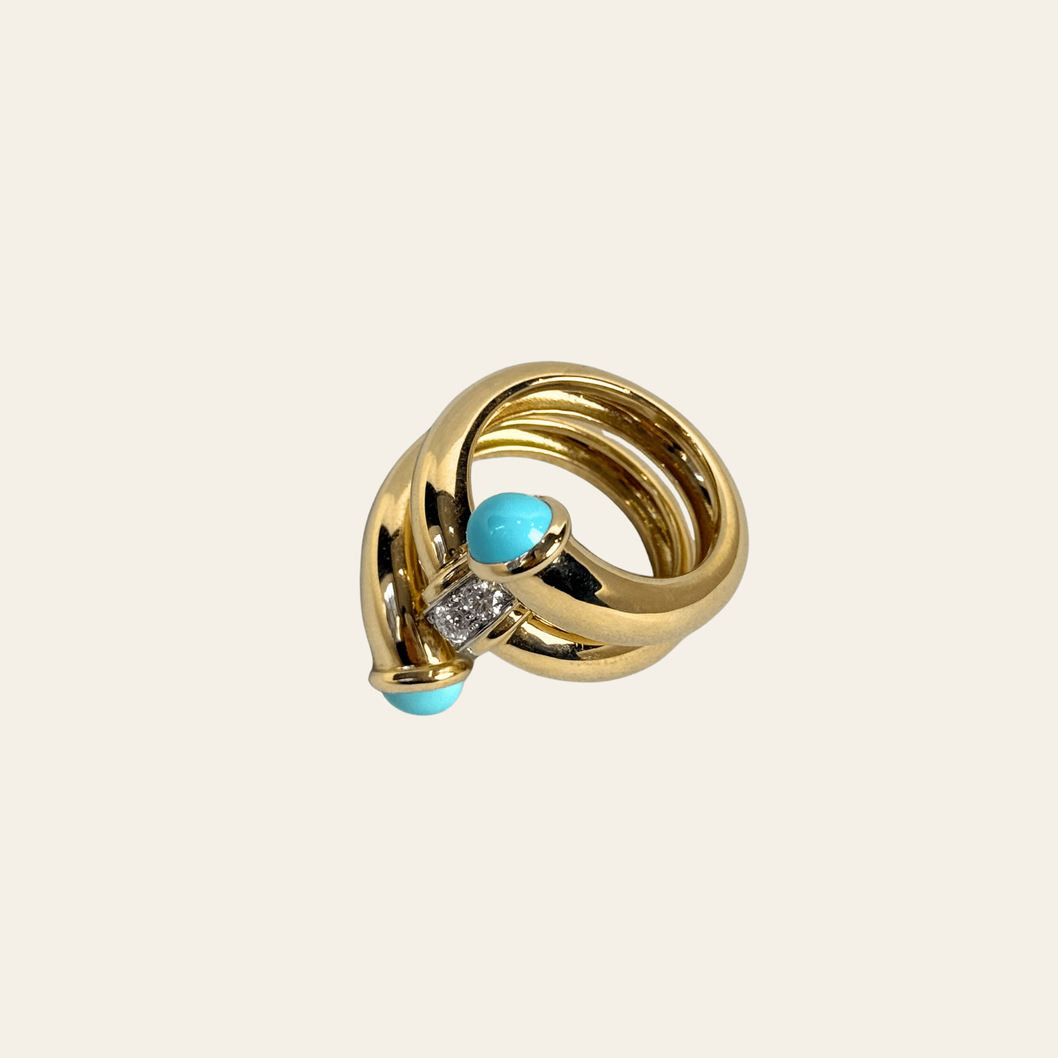 David Webb Turquoise Pipe Ring