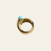 David Webb Turquoise Pipe Ring