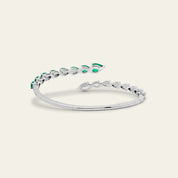 Diamond and Emerald Bypass Cuff Bracelet