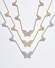 Diamond and Rose Gold Butterfly Necklace